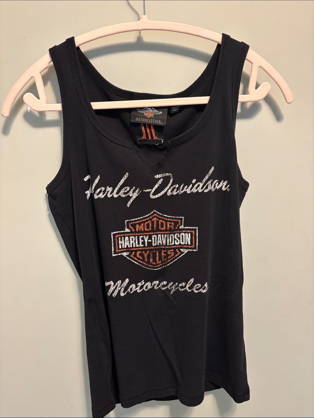 Harley-Davidson Black Tank with Orange & White Logo
